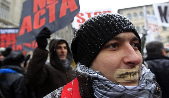 Proti "protipirátské" dohod ACTA se demonstruje v mnoha zemích svta. Ilustraní snímek