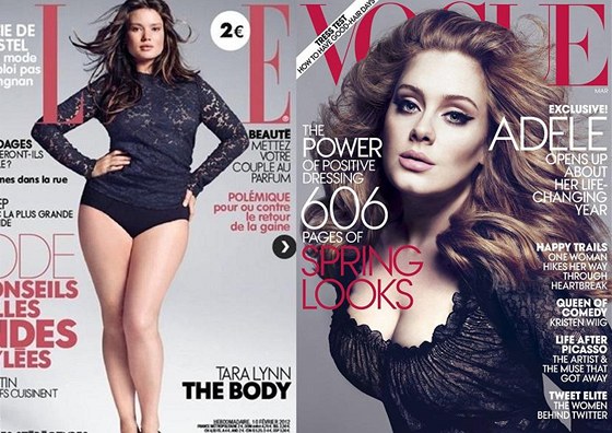 Tara Lynnov a Adele na oblkch magazn Elle a Vogue