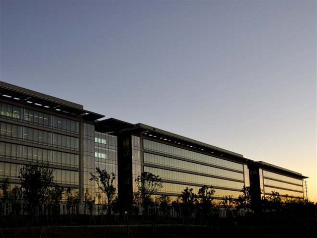 Firemní fotografie vývojového centra Huawei v anghaji.