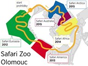 Jednotliv etapy budoucho safari v olomouck zoo na Svatm Kopeku.