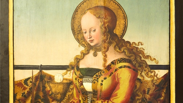 Nykl z Jurghentalu, Sv. Barbora, tempera na dřevěné desce Nykl z Jurghentalu, Sv. Barbora, tempera na dřevěné desce