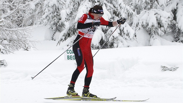 Justyna Kowalczykov na trati sprintu volnou technikou v polsk Szklarsk Poreb. 