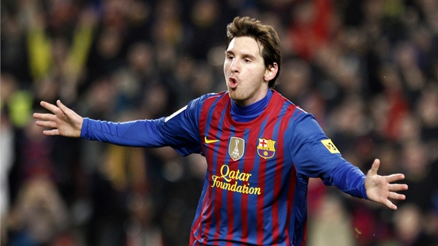 BRAVO, MESSI. Argentinsk tonk Lionel Messi v dresu Barcelony dil. Valencii naszel tyi gly.
