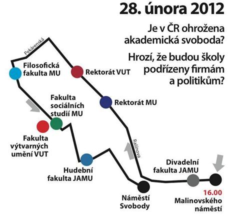 Protestn pochod proti reform vysokch kol v brn. Sraz astnk je v 16:00