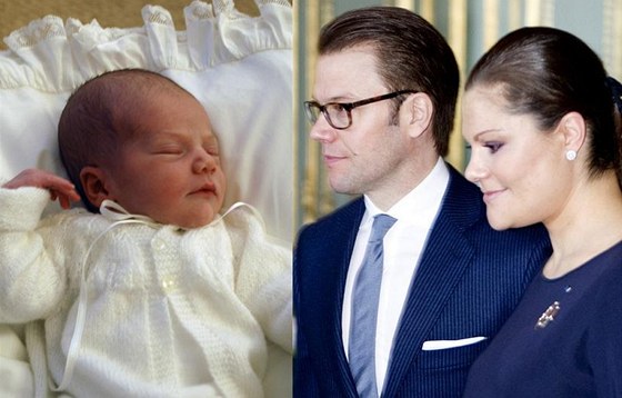 védská princezna Victoria s manelem Danielem a jejich dcera Estelle Silvia