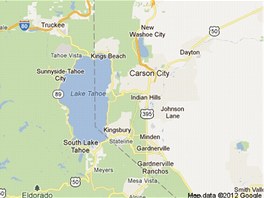 Jezero Tahoe se nalézá v Kalifornii, USA. Medvda zachraovali dobrovolníci z