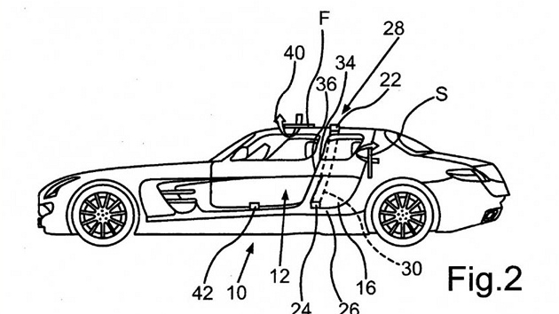 Nkresy tydveovho Mercedesu SLS AMG z patentovho adu
