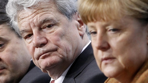Kandidt na nmeckho prezidenta Joachim Gauck a kanclka Angela Merkelov (20. nora 2012)