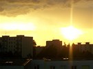 Západ slunce z bytu v Havíov