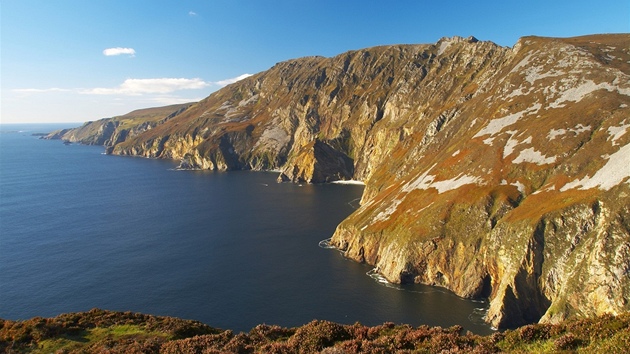Irsko, Donegal Bay, skalní útes Slieve League
