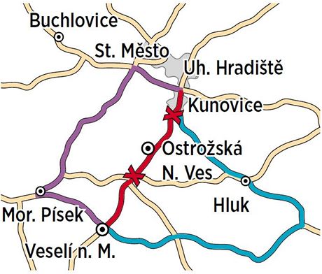 Silnice I/55 od Kunovic do Uherskho Ostrohu bude uzaven pravdpodobn a od...