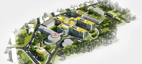 Vizualizace modernizovaného areálu nemocnice v Náchod