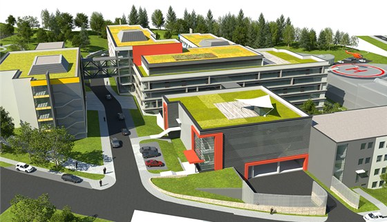Vizualizace modernizovaného areálu nemocnice v Náchod