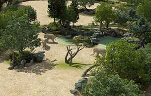 Vizualizace nového pavilonu pro slony, hrochy a antilopy v praské zoo.