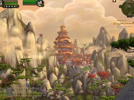 World of Warcraft: Mists of Pandaria - Pohled do malebné krajiny. 