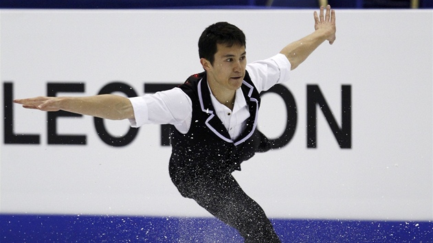 Patrick Chan bhem krátkého programu na mistrovství svta v krasobruslení ve