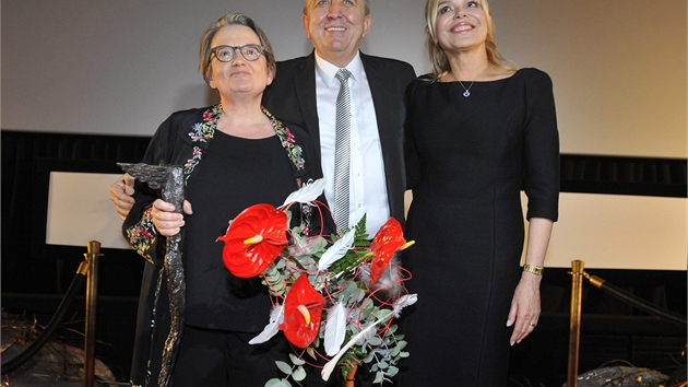 Agnieszka Hollandová, Fero Feni a Dagmar Havlová na závreném veeru