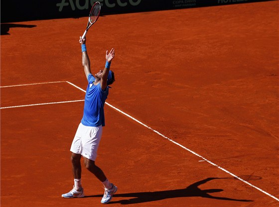 A TE EMIFINÁLE. Argentinský tenista Juan Martin del Potro se raduje z