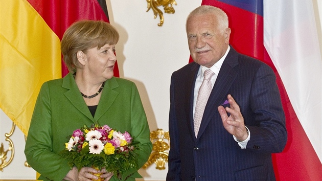 Prezident Václav Klaus pijal na Praském hrad nmeckou kancléku Angelu