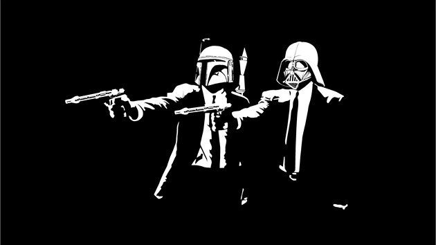 Boba Fett a Darth Vader, koláž Boba Fett a Darth Vader, koláž