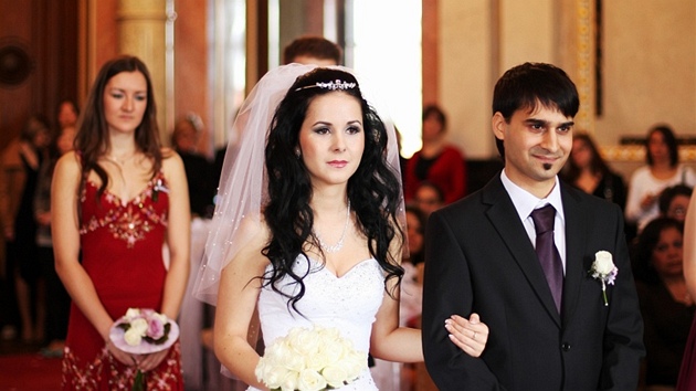Radek Banga a Veronika Konopíková se vzali 4. dubna 2012.