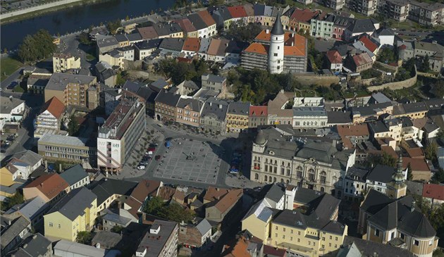 Letecký pohled na centrum Perova.