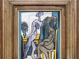 Na aukci budou i díla Emila Filly. Olej na plátn Dv eny u stolu z roku 1936...
