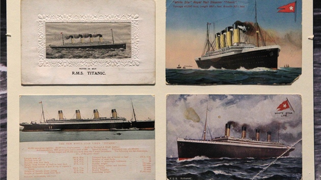 Dobové pohlednice byly vydány ped první plavbou zaoceánského parníku.