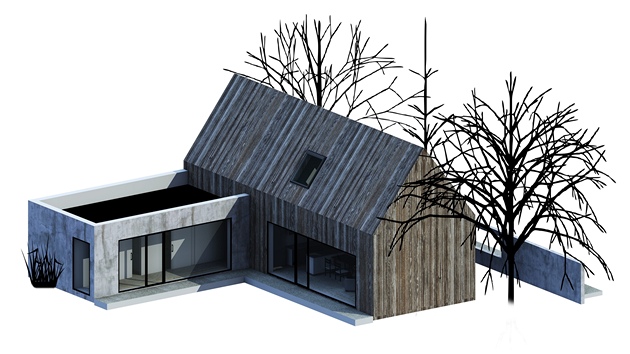 Vítězný návrh architektonické soutěže Současný český dům od studenta Tomáše Vítězný návrh architektonické soutěže Současný český dům od studenta Tomáše