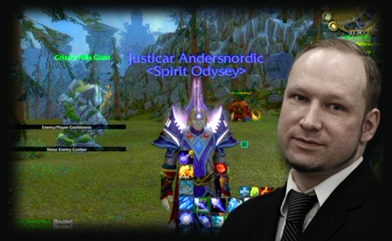 Norský extremista Anders Breivik a jeho postava z poítaové hry World of