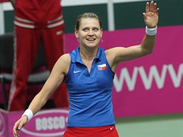 DKY! esk tenistka Lucie afov zdrav po vhe ve Fed Cupu aplaudujc