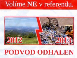 Prvn strana letku, kter den ped referendem o odtren Krhov od Valaskho