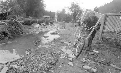 Holovice na Bruntlsku po povodni v roce 1997.