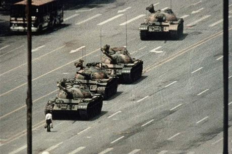 Pekingsk nmst Tchien-an-men v dob protest v roce 1989. 