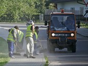 Čistění silnic v jihlavských ulicích Čistění silnic v jihlavských ulicích