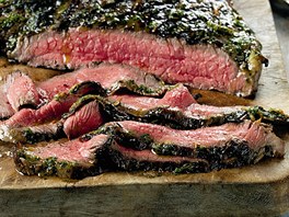 Flank steak s chimichurri marindou