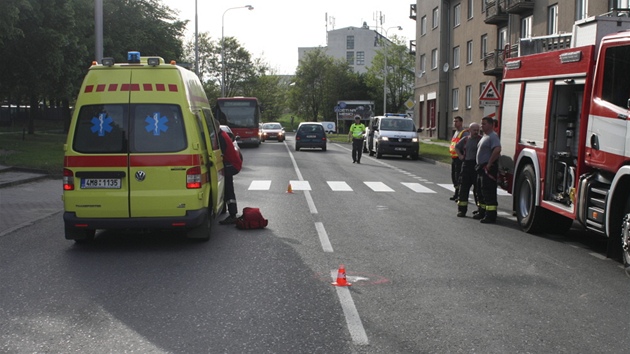 Nehoda v Ladov ulici v Olomouci, pi kter nmstek olomouckho primtora Ivo Vlach srazil na pechodu pro chodce enu. Chodkyn nehodu nepeila.