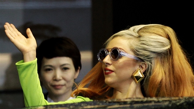 Lady Gaga po píjezdu do msta Tchaj-pej