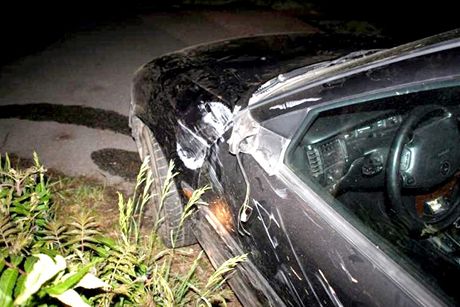 Pokozené auto po nehod u Chornice.
