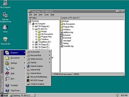 V roce 1995 se objevují první Windows s pln grafickým rozhraním a tlaítkem...