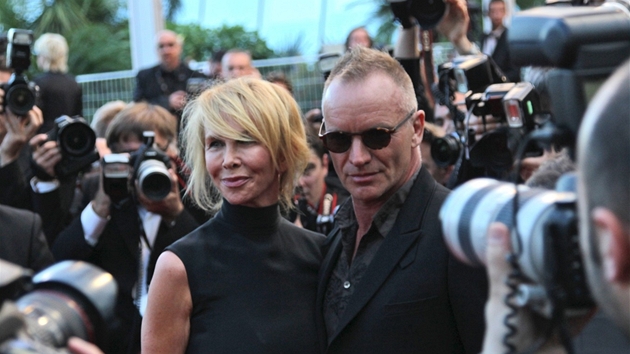 Sting s manelkou Trudie Stylerovou na filmovm festivalu v Cannes 2012