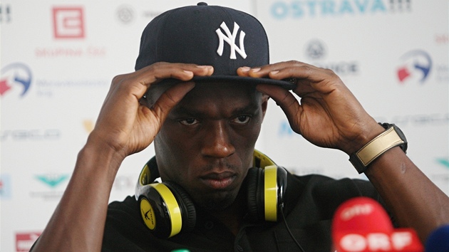 Usain Bolt  na tiskové konferenci v Ostrav 