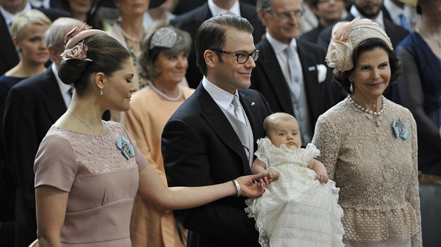 védská princezna Victoria, její manel Daniel Westling a královna Silvia na...