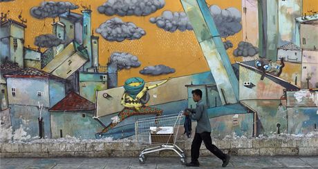 Graffiti v ulicích ecké metropole Atény