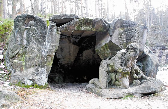 Poustevník Garinus vytesaný Matyáem Braunem