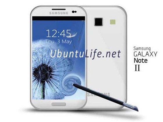 Ilustrace moné podoby pipravovaného Samsungu Galaxy Note 2
