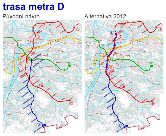 Studie Trasa D praskho metra - alternativn monosti een