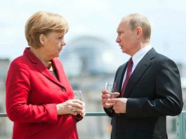 Nmecká kancléka Angela Merkelová a ruský prezident Vladimir Putin (2018)