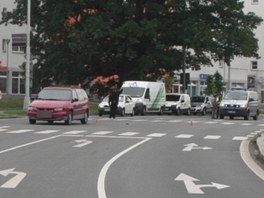 Msto tragick nehody na silninm prtahu Krnovem. (7. ervna 2012)