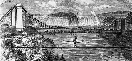 Dobová ilustrace zobrazuje Velkého Blondýna jak pes eku Niagara penáí svého